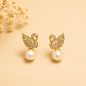 Pearl Radiance Stud Earrings swan pearl stud earrings