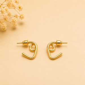 twisted heart gold earrings