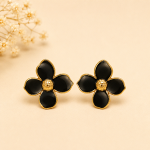 Rose Gold Halo Drop Earrings midnight bloom stud earrings