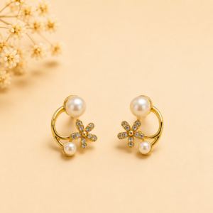 Pearl Radiance Stud Earrings pearl blossom stud earrings
