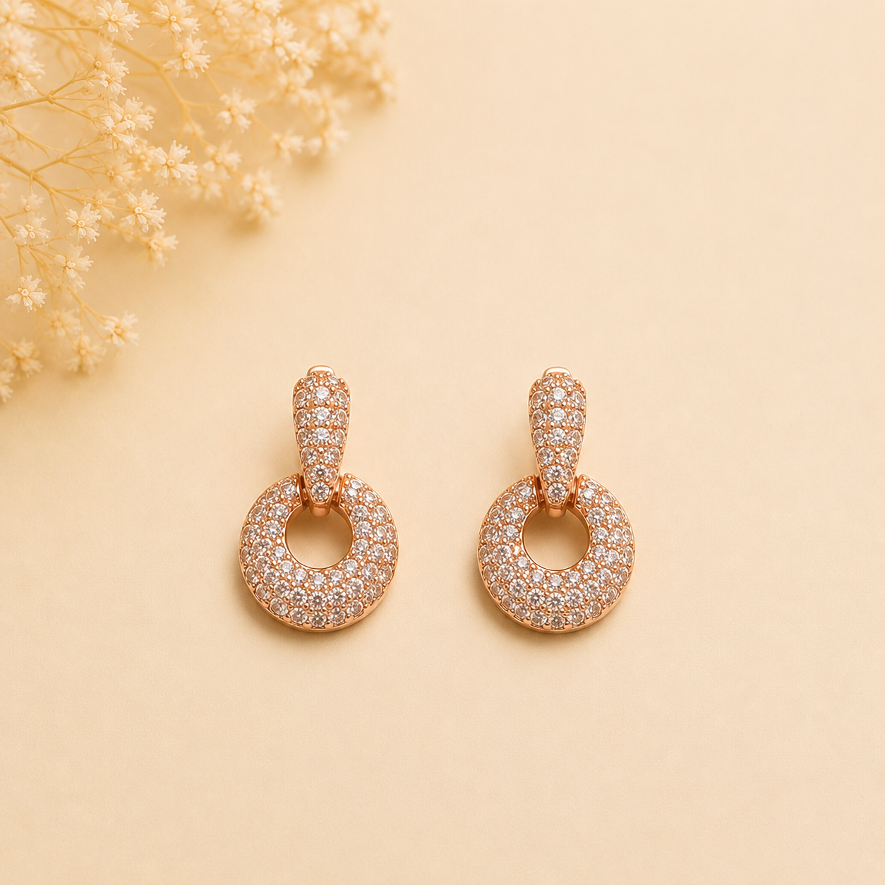 rose gold halo drop earrings rose gold halo drop earrings