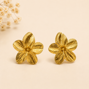 golden bloom flower earrings