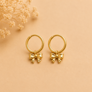 golden bow hoop earrings