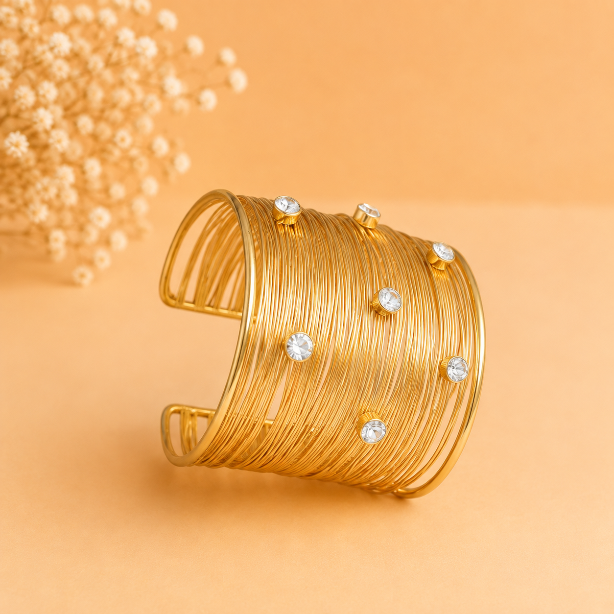 golden crystal mesh cuff bracelet golden crystal mesh cuff bracelet